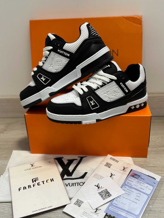 Adidasi Louis Vuitton Trainer Sneaker Black-White Produs Nou-Full Box