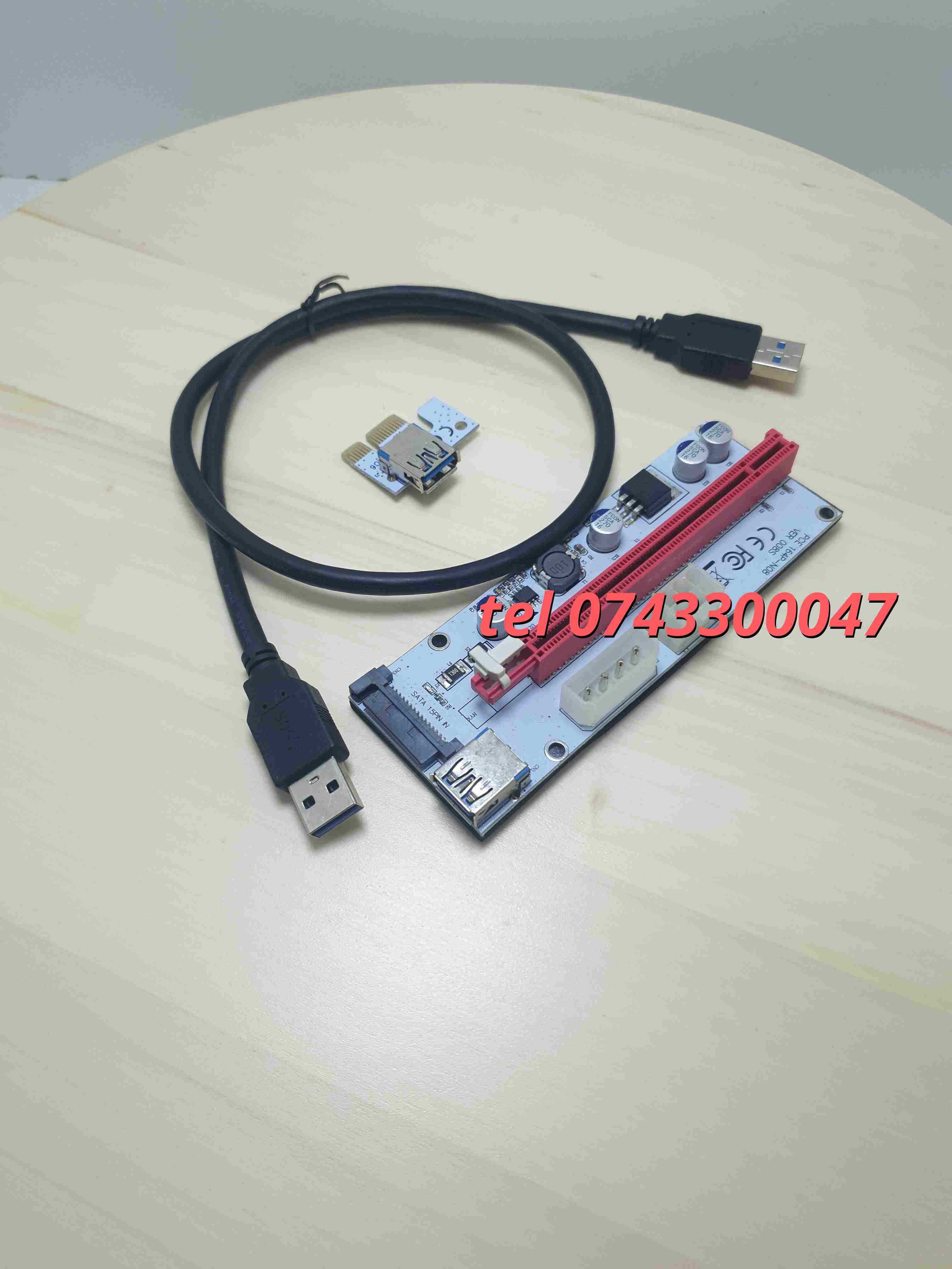 Riser 008s Pcie Generic 1x  16 X 6pin Molex Sata Usb 30 60cm