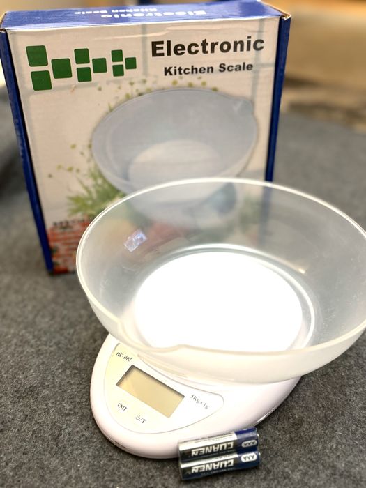Cântar electronic de bucătărie cu bol de plastic, 5kg