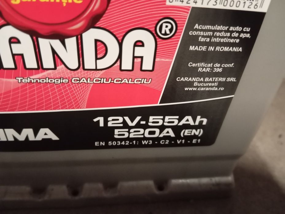 Baterie auto Caranda Maxima 55 amperi stare perfectă