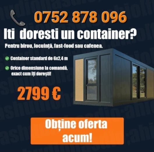 Vand containere modulare noi, dimensiune 2,4x6m ideal pentru spatii