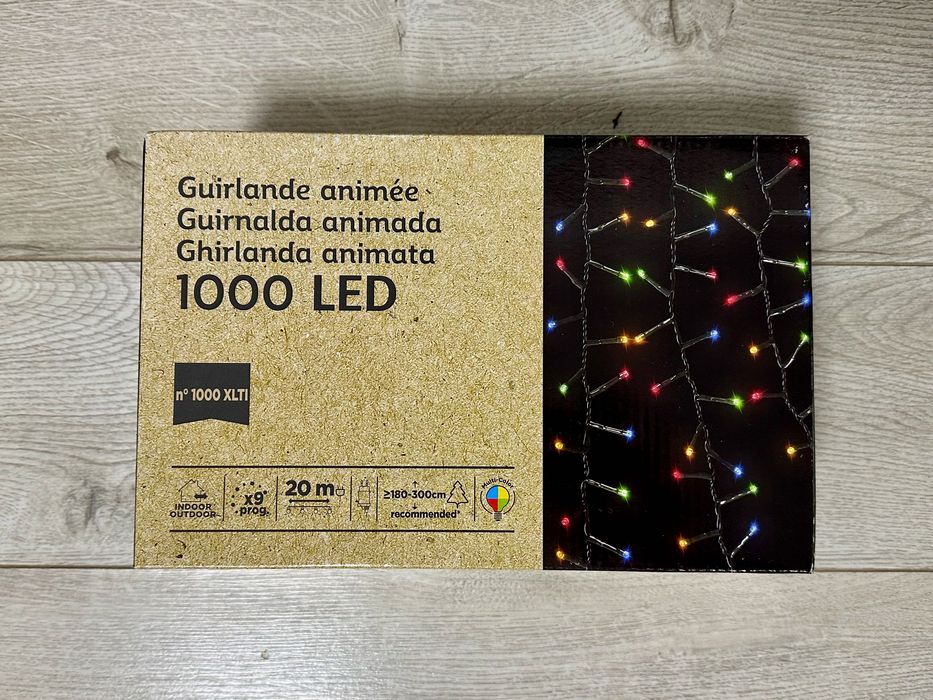 Ghirlanda animata 1000 LED - multicolor 20 metri - instalatie Craciun