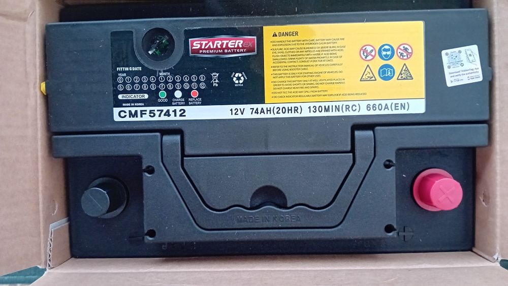 Ассалому алайкум Аккумулятор 74 ah  Starter  кореяда ишлаб чикарилган.