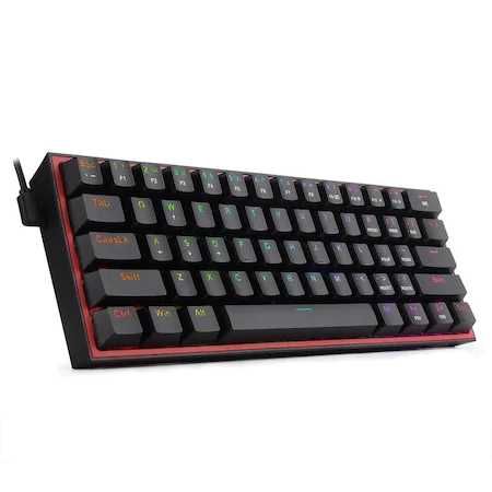 Tastatura mecanica gaming Redragon Fizz K617 RGB, negru, red switches