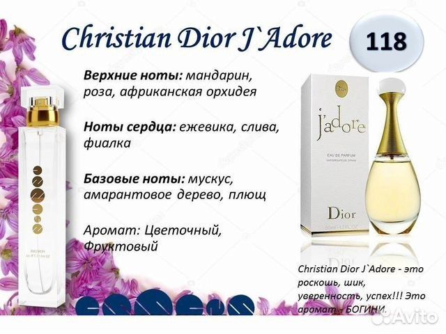 Духи Essens №118 для любителей Christian Dior - Jadore