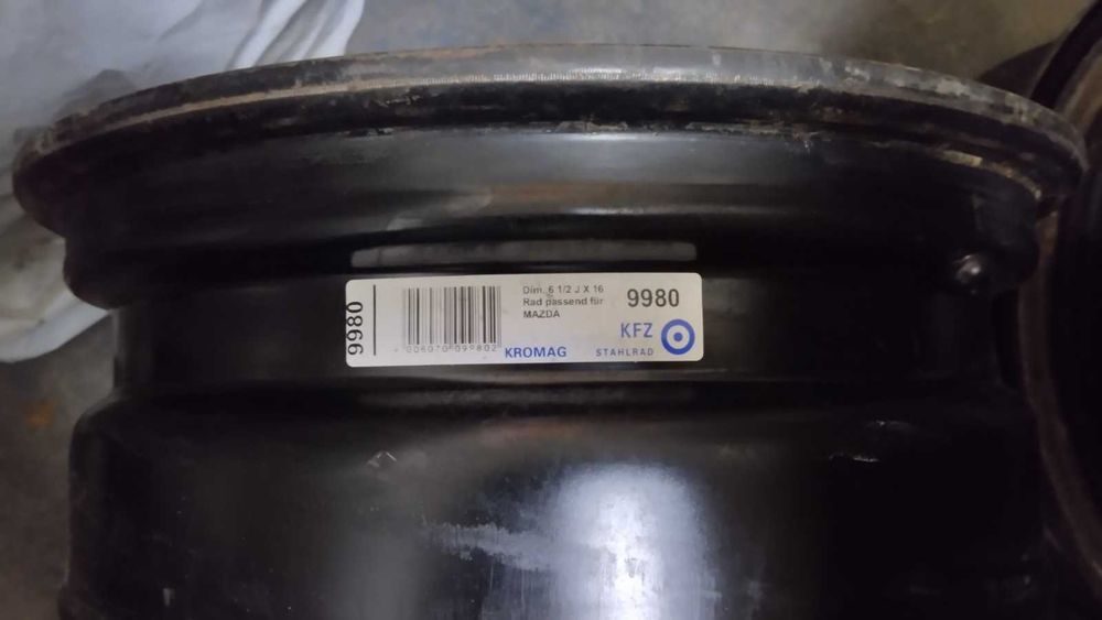 Четири железни джанти 16 цола, 6 x 1/2 J, Мазда