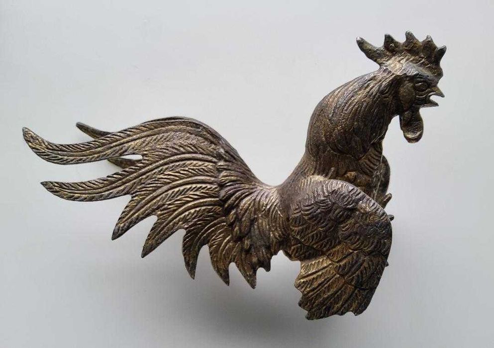 Cocoș Ornamental Din Bronz, Lungime 19 cm, Greutate 470 g
