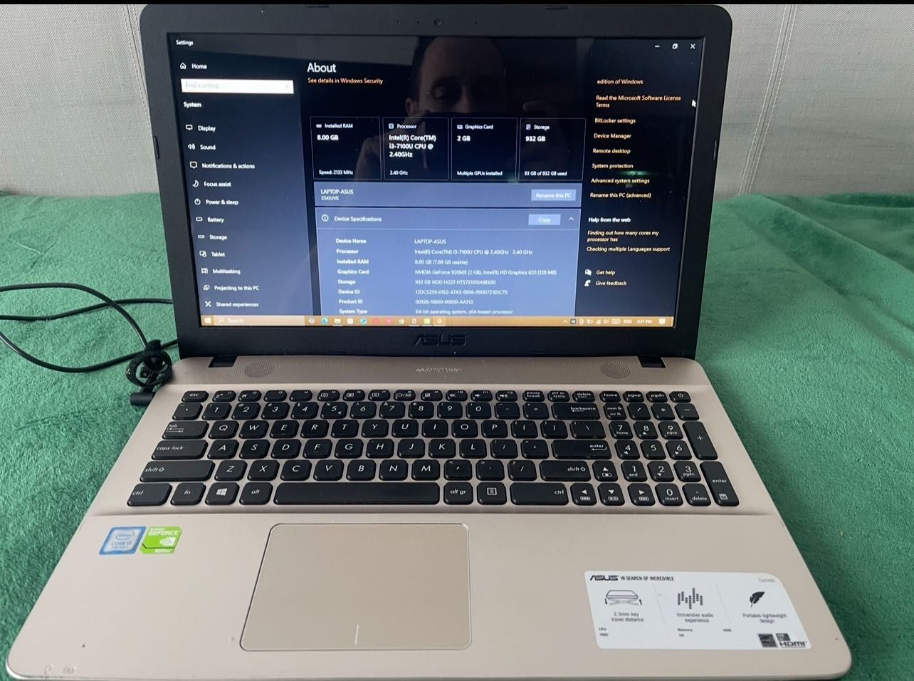 Asus Notebook HDD 1tB 8 gb