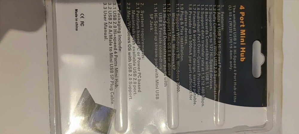 Splitter Smart Hub USB 4 porturi pe cablu