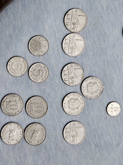 Colectie monede 100 lei 3 lei 50 5 15 25 bani 1 lei anii 1966 - 1999