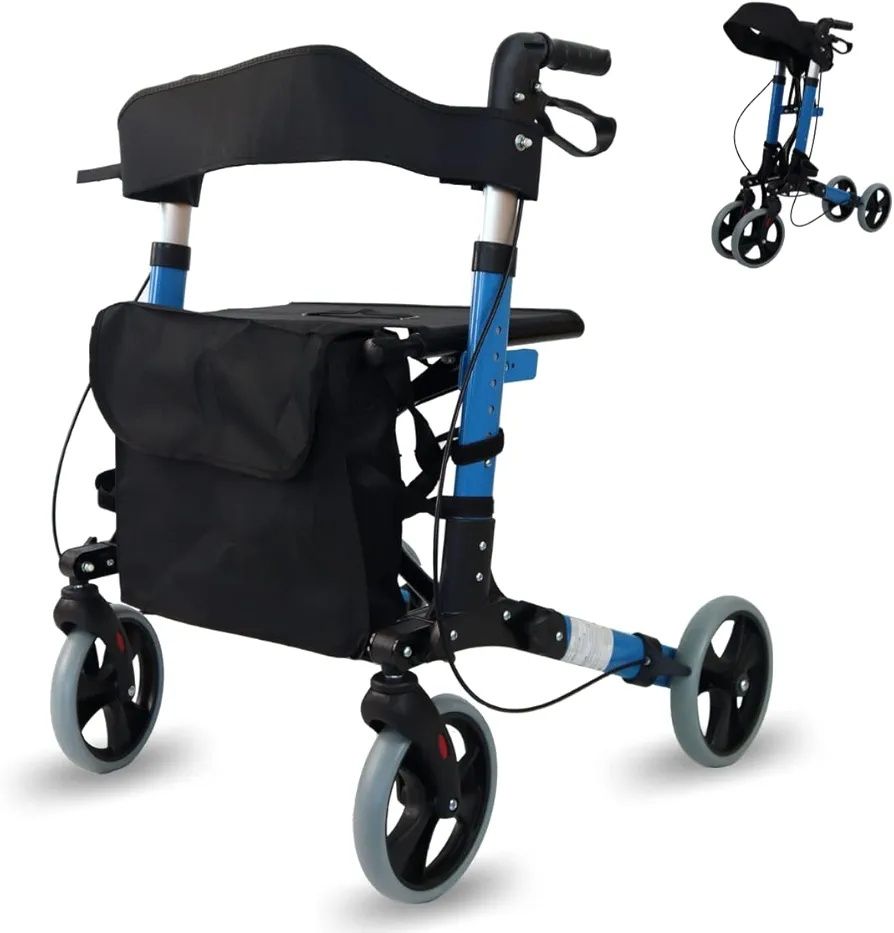 Rolator cu 4 roți, frane ergonomice, Mobiclinic Trajano. (NOU)