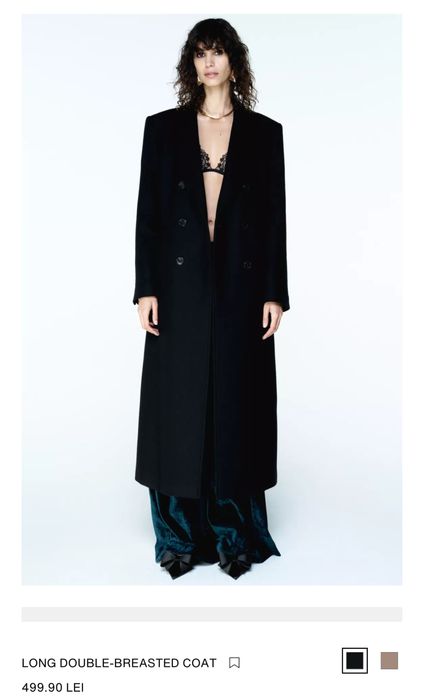 Palton din lana lung Zara