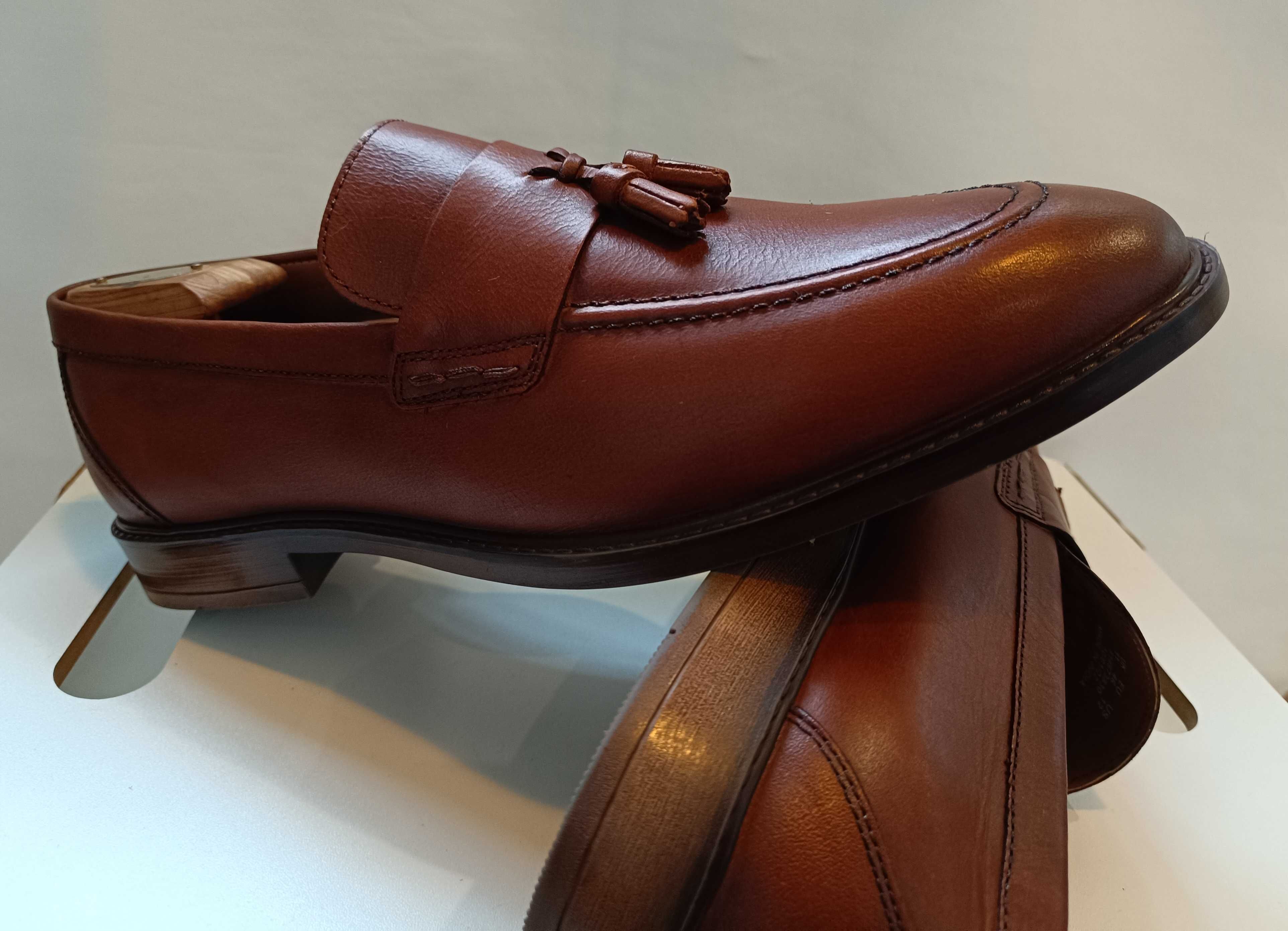Pantofi loafer 45 tassel premium Red Tape NOI piele naturala moale