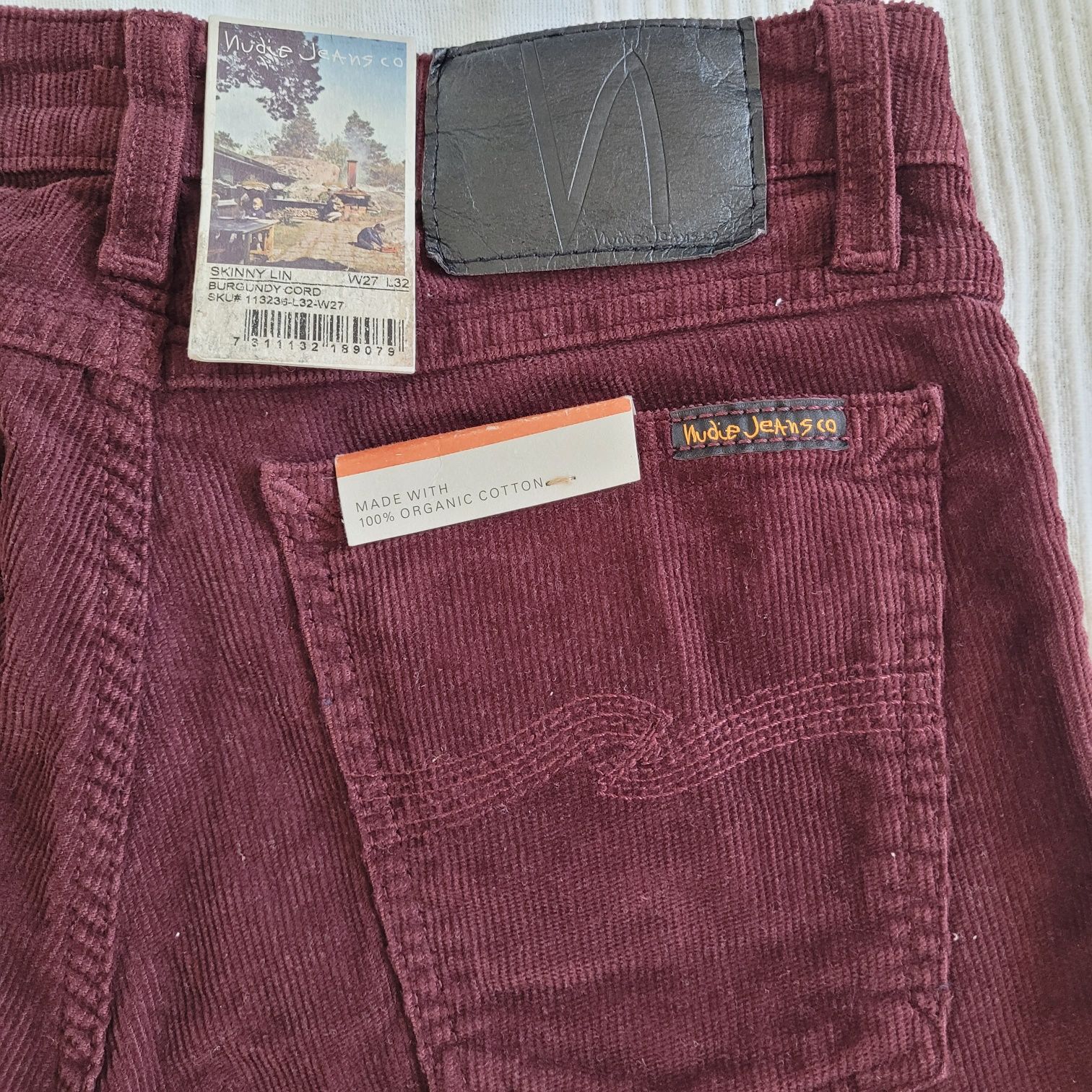 Nudie Jeans "Skinny Lin" Burgundy Corduroy W27 L32