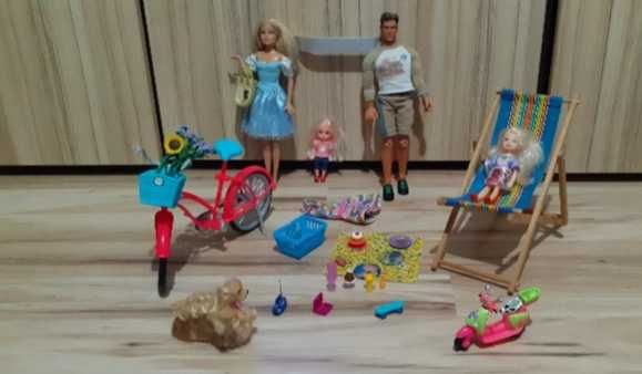 Lot/set jucarii papusi Barbie la picnic cu foarte multe accesorii