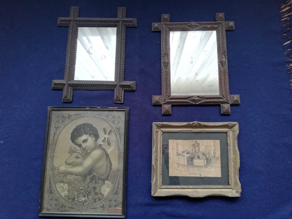 Tablouri, icoane, grafica creion/tus, oglinzi vechi tramp art