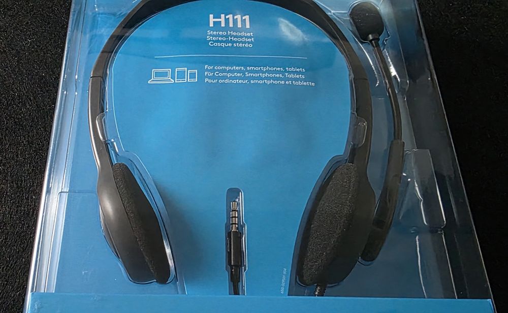 Casti originale Logitech cu fir si microfon H111