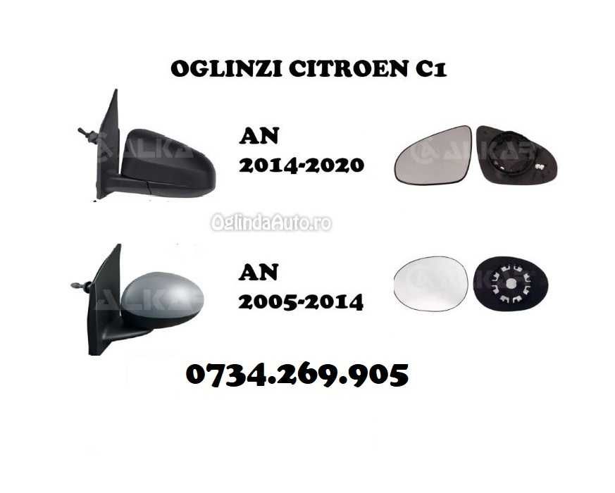 Oglinda CITROEN C1 geam sticla oglinzi stanga dreapta MONTAJ GRATUIT