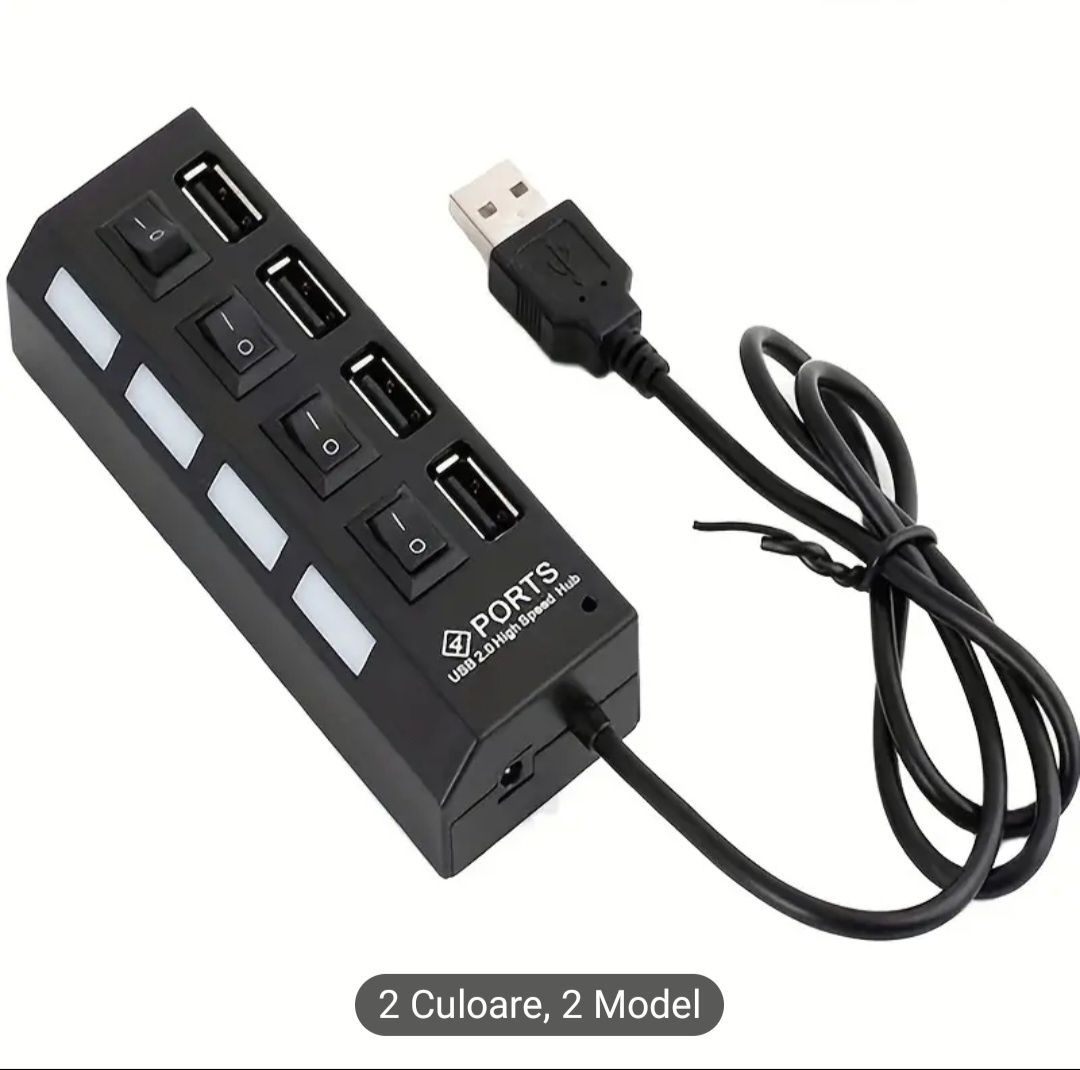 Adaptor cu 4 porturi USB 2.0