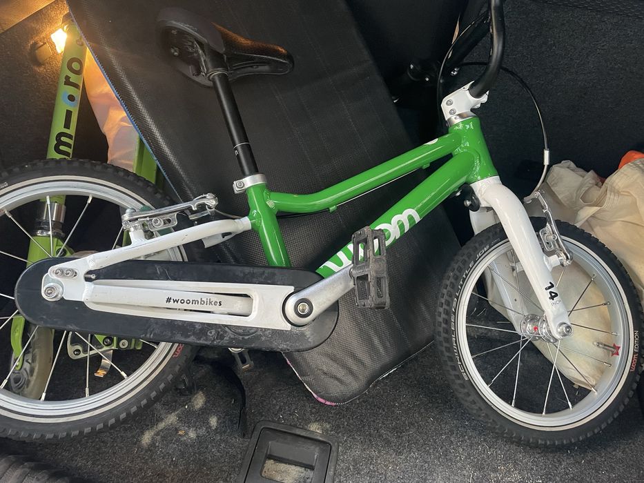 Woom 2 culoare verde bicicleta copii