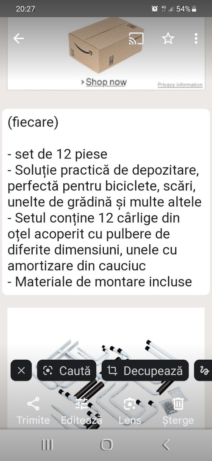 Set  de carlige din oțel, contine 12 piese.