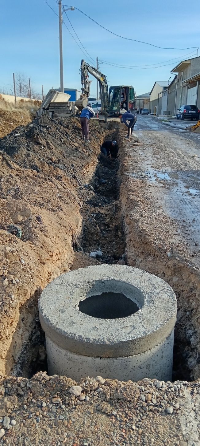 Монтаж дачный канализация и септик, выгребный яма, Водопровод, Траншея