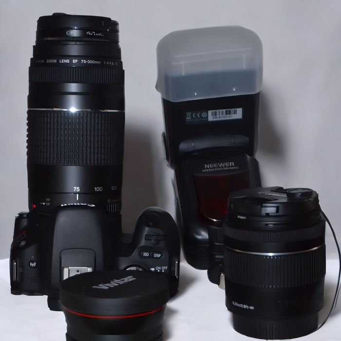 Фотоапарат EOS 200D | SL2 + 18-55 и 75-300 + Vivitar + Neewer