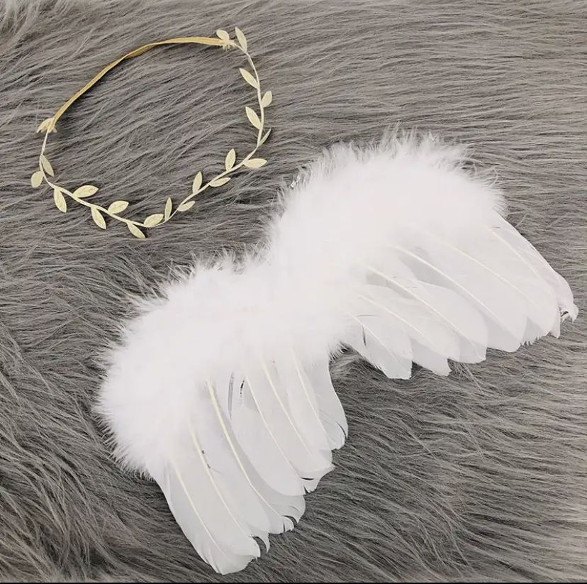 Ангелски крила и лента за фотосесия на ангелче