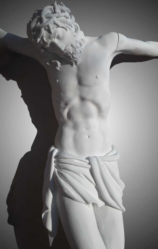 Statuie mare a lui Isus pe cruce sculptură 70 cm