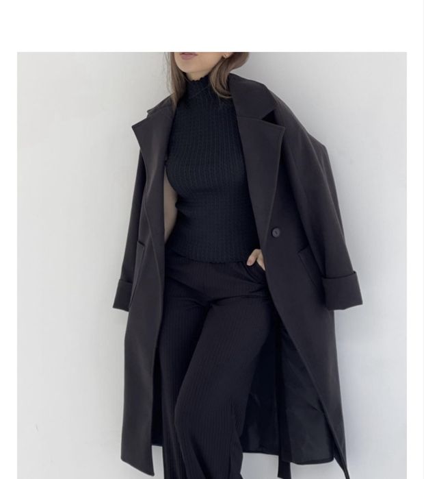 Пальто черный длинныйй