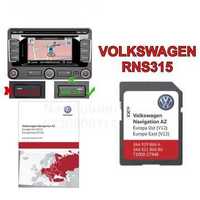 SD DVD Romania+Europa 2022 HARTA VW RNS315 PASSAT,CC,Tiguan,Jetta