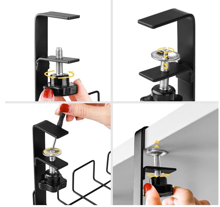 Поставка/Органайзер За Кабели под Бюро, 40 см, Комплект от 2 Броя