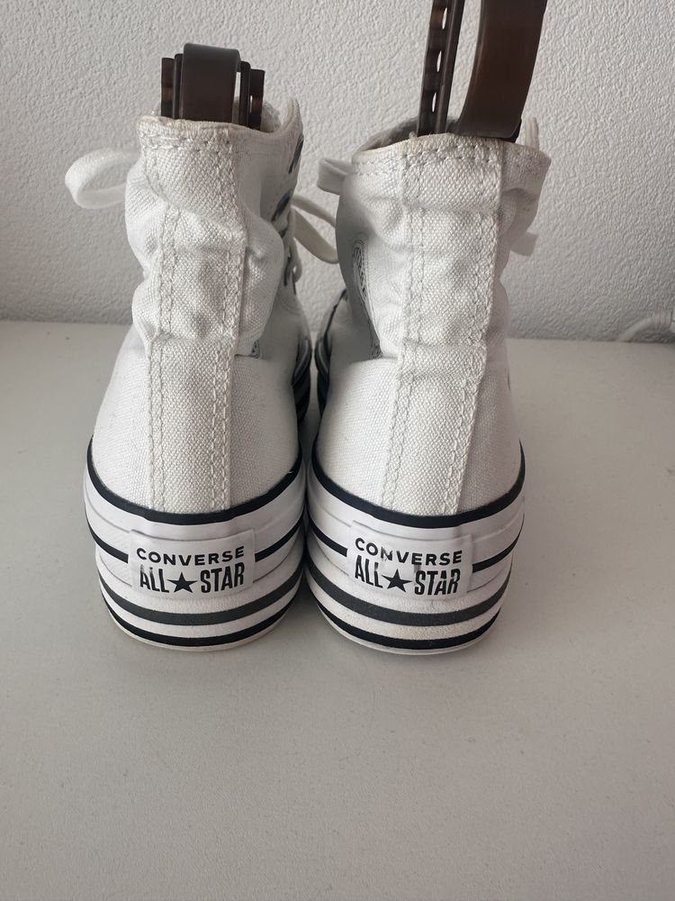 Converse cu platforma din material marime 36