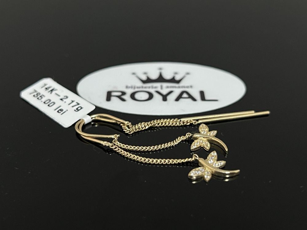 Bijuteria Royal CB : Cercei lungi aur 14k 2,17 grame