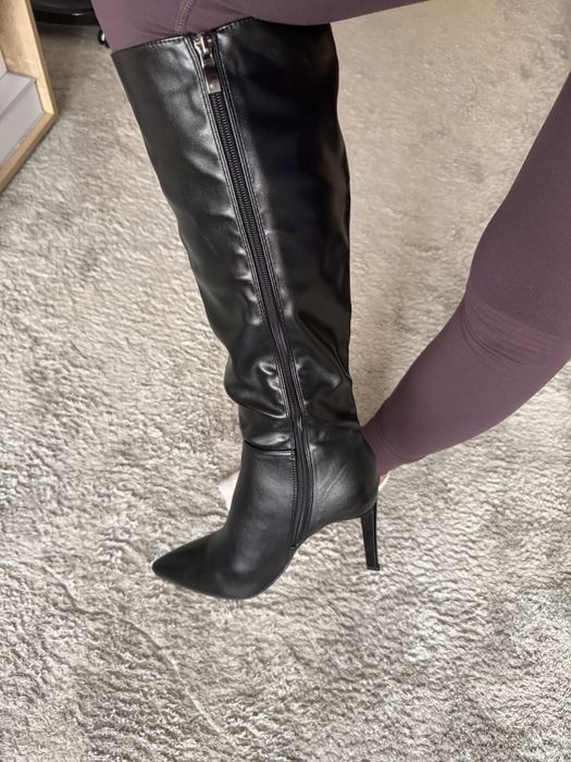 Черни кожени ботуши чисто нови