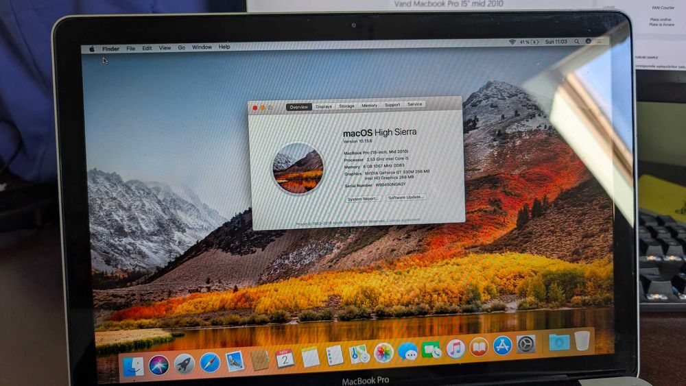 Apple MacBook Pro, I5, 15", 8GB RAM, 500 GB SSD, model A1286