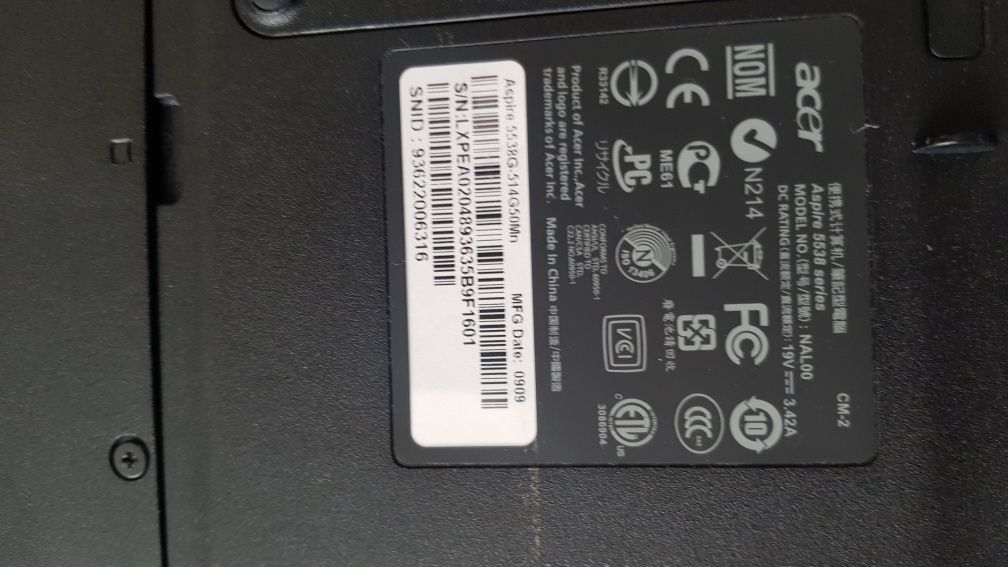 Placa de baza laptop Acer Aspire 5538G