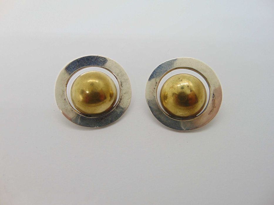 Cercei clips din argint si alama Mexic