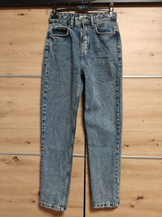 Blugi albaștri mom fit