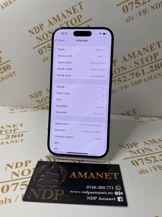 NDP Amanet Braila Iphone 15 Pro 128gb (42372)