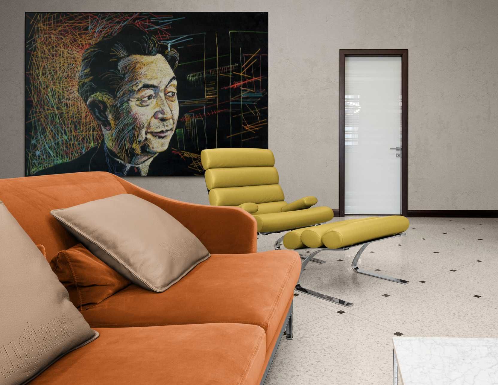 Картина портрет Сатпаева ручной работы холст масло живопись