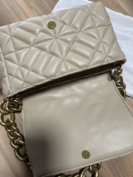 Бежова дамска чанта ZARA