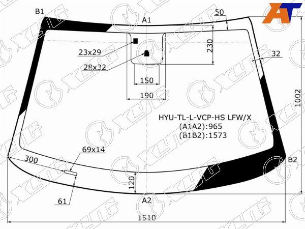 Стекло лобовое +д/запотевания HYUNDAI TUCSON 15-21 Hyundai Tucson