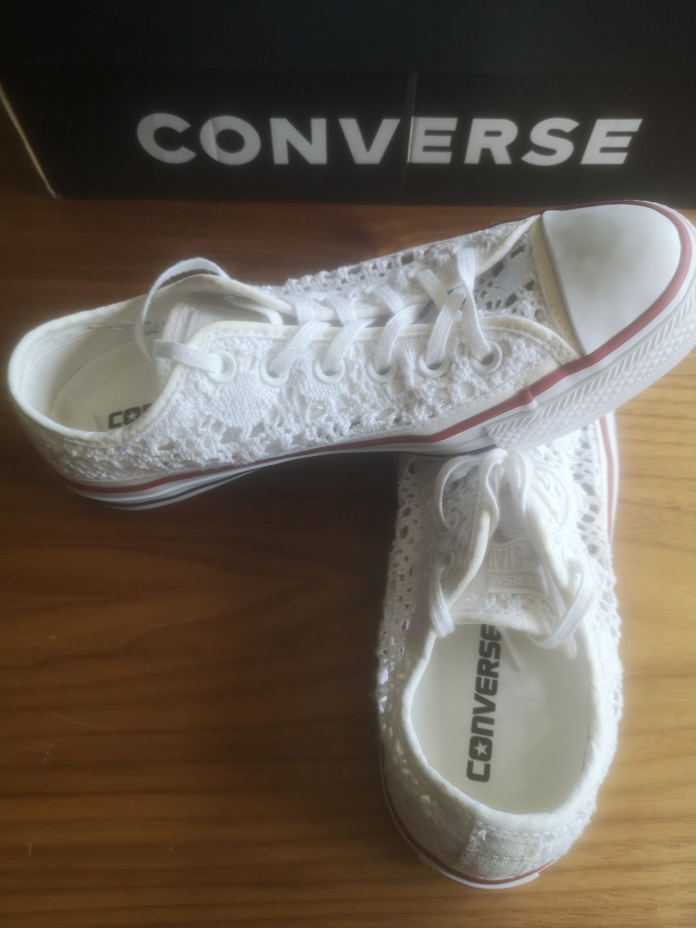Converse 38 номер бели, дантела