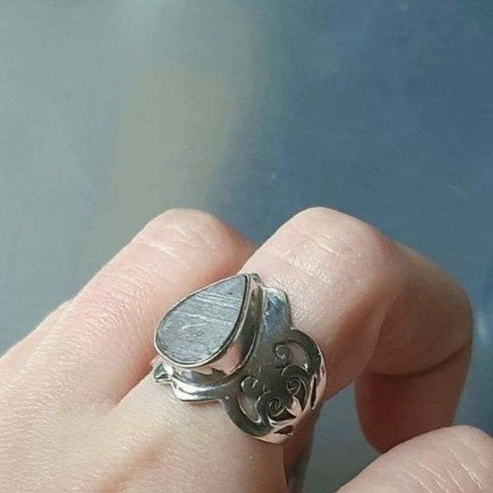 Inel argint Meteorit Gibeon și bratara mix cristale