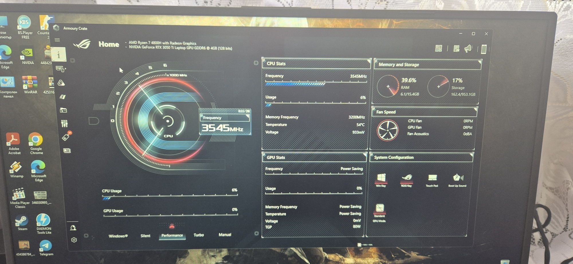 Сет мишка и Лаптоп ROG STRIX