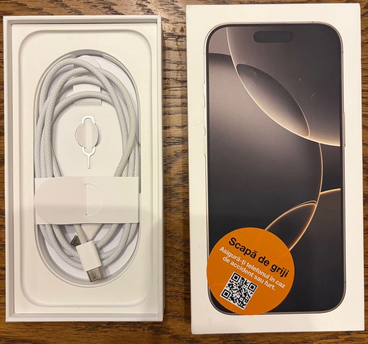 iPhone 16 PRO 512GB, Natural Titanium - STARE PERFECTA+ACCESORII, 93%