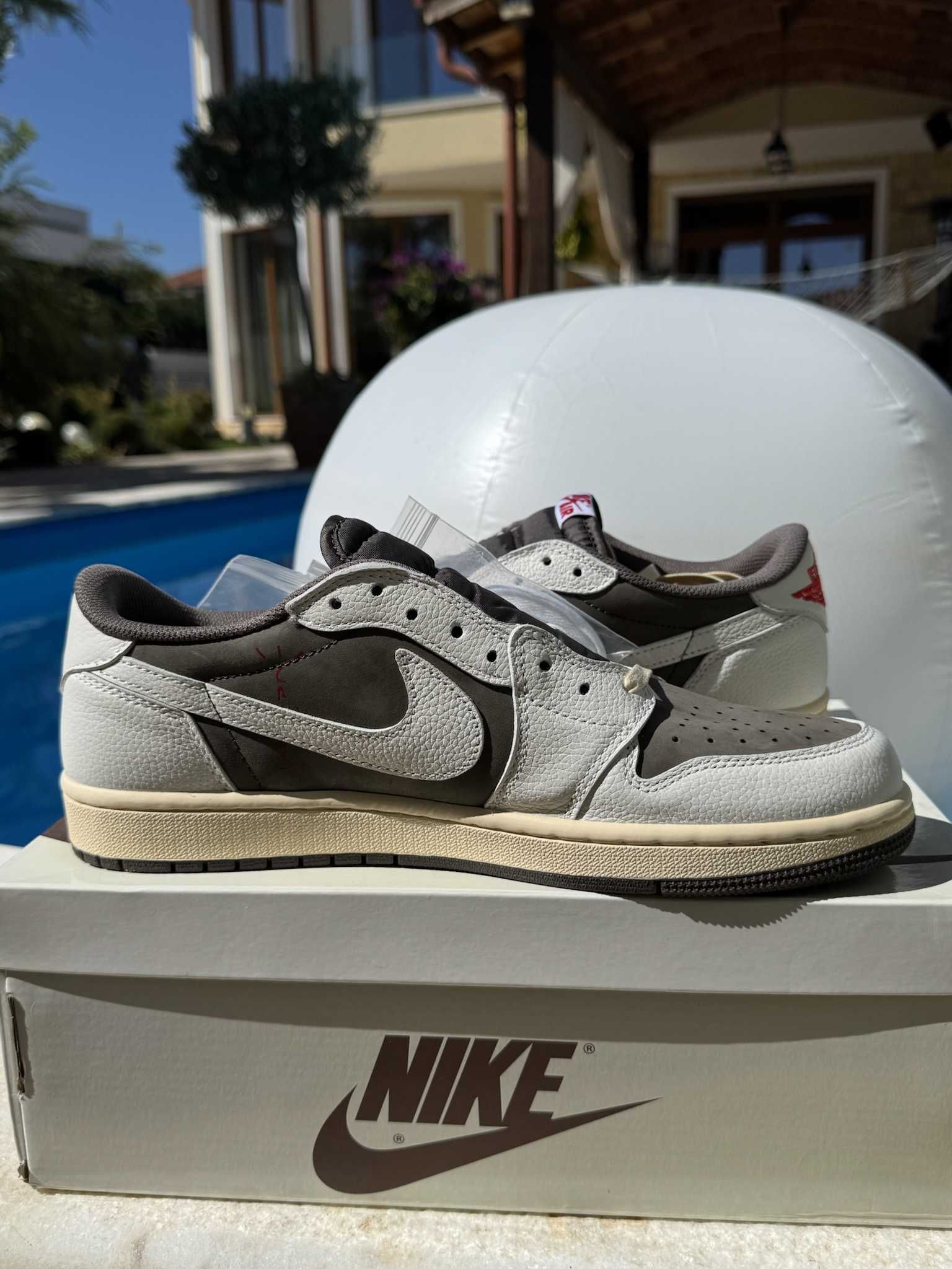Jordan 1 Retro Low Reverse Mocha Travis Scott 45 EUR + Кутия + Връзки