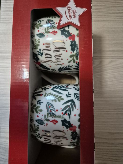 Set 2 cani Craciun portelan frumos ambalate