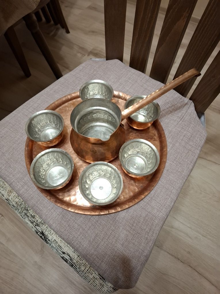 Комплект медни чаши за кафе